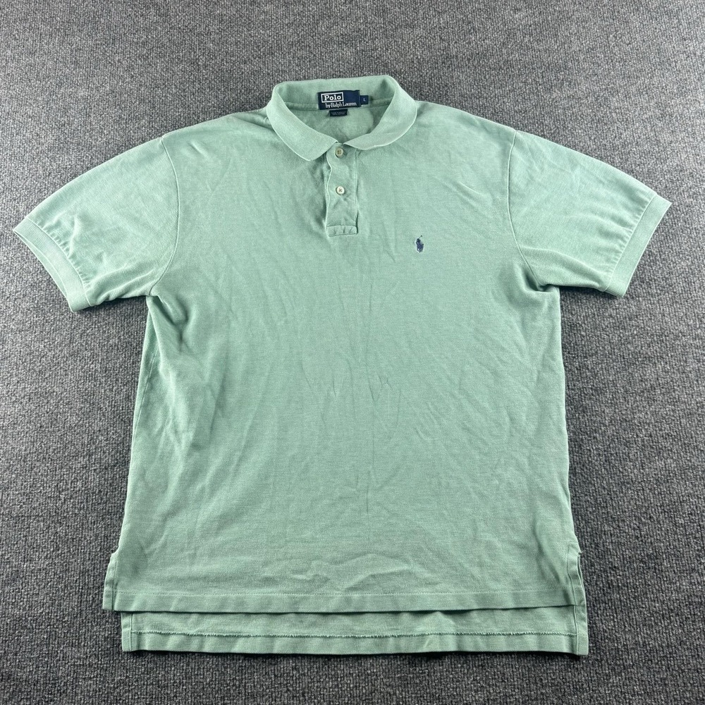 Polo By Ralph Lauren Polo Shirt Mens L Green Short Sleeve Cotton Pony Logo Pique